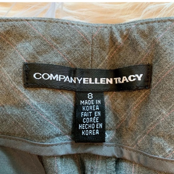 ELLEN TRACY Gray Pink Pinstripe Cuffed Dress Pants - Picture 4 of 4